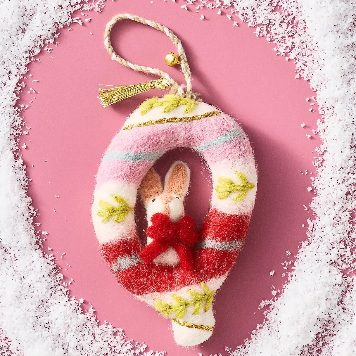 Forest Friends Monogram Wool Felt Ornament