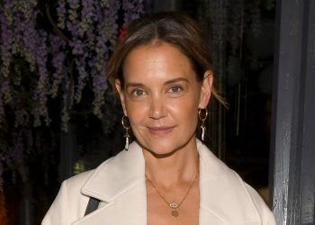 Katie Holmes’ bronze skirt and cami are perfect for party season