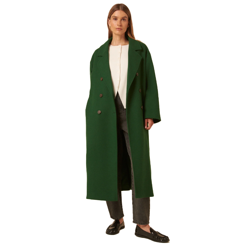 Model wearing a green coat from Nobody's Child