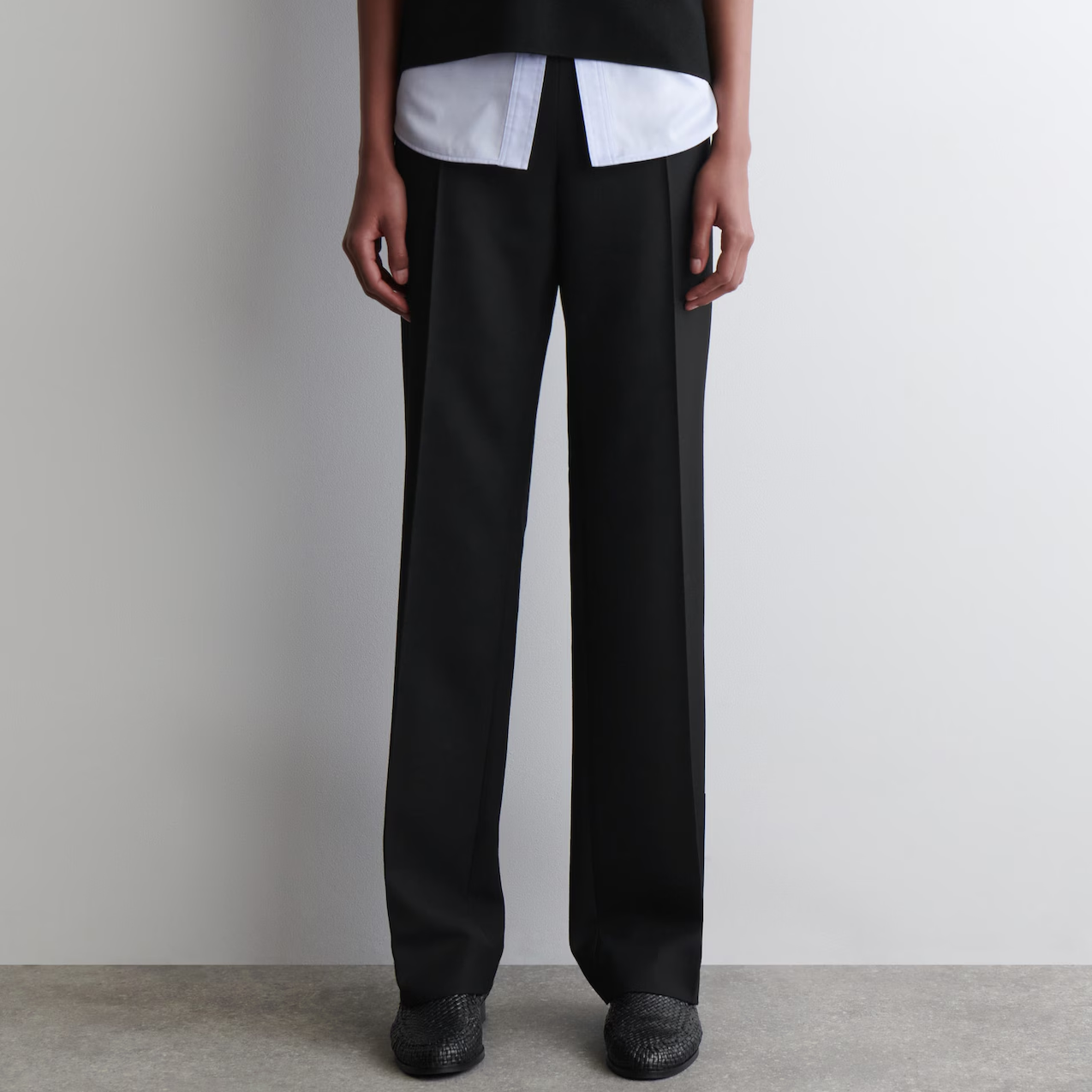 COS black tailored trousers