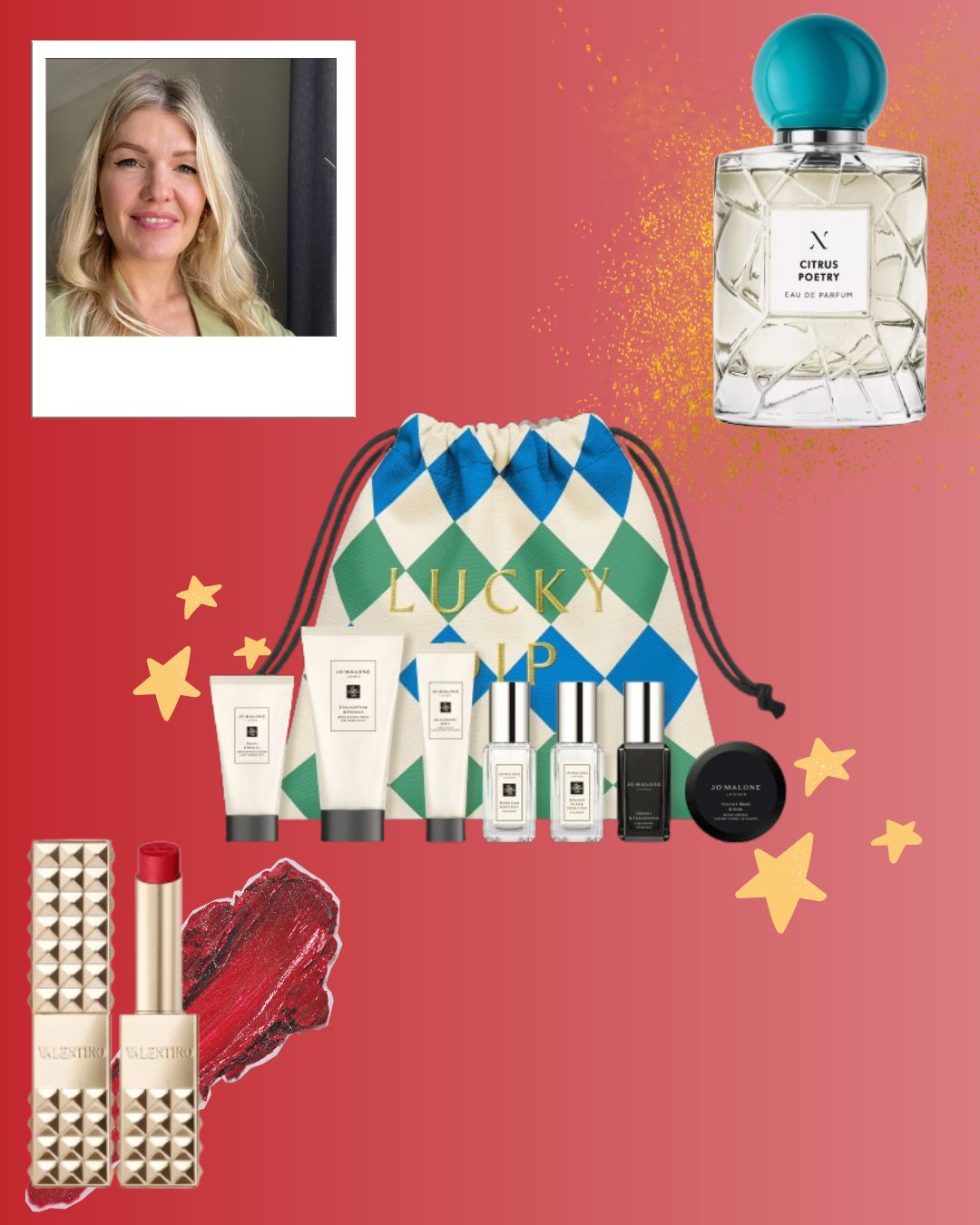 an image of Digital beauty Editor, Fiona&#039;s Christmas beauty picks on an ombre background