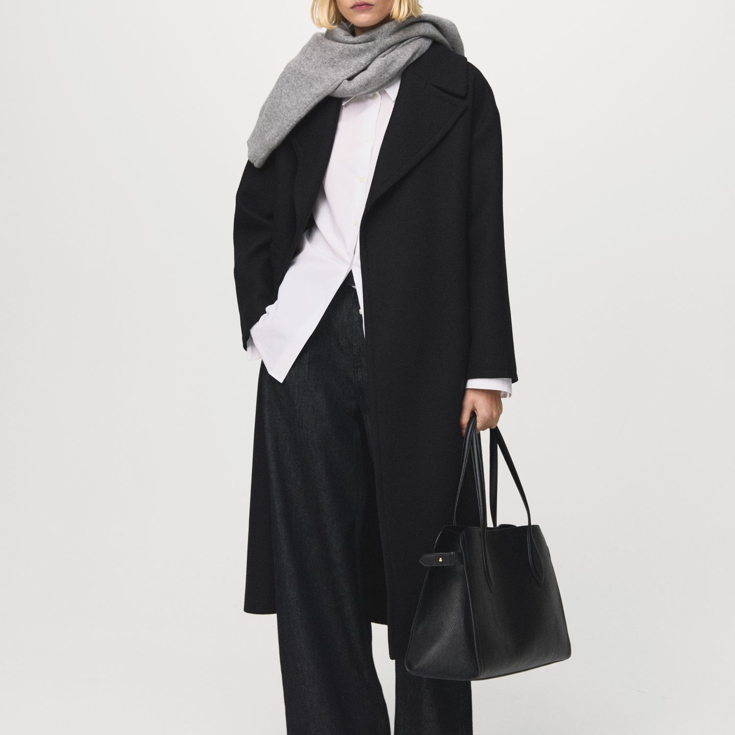 Manteco Wool Coat With Belt - Women | Mango United Kingdom