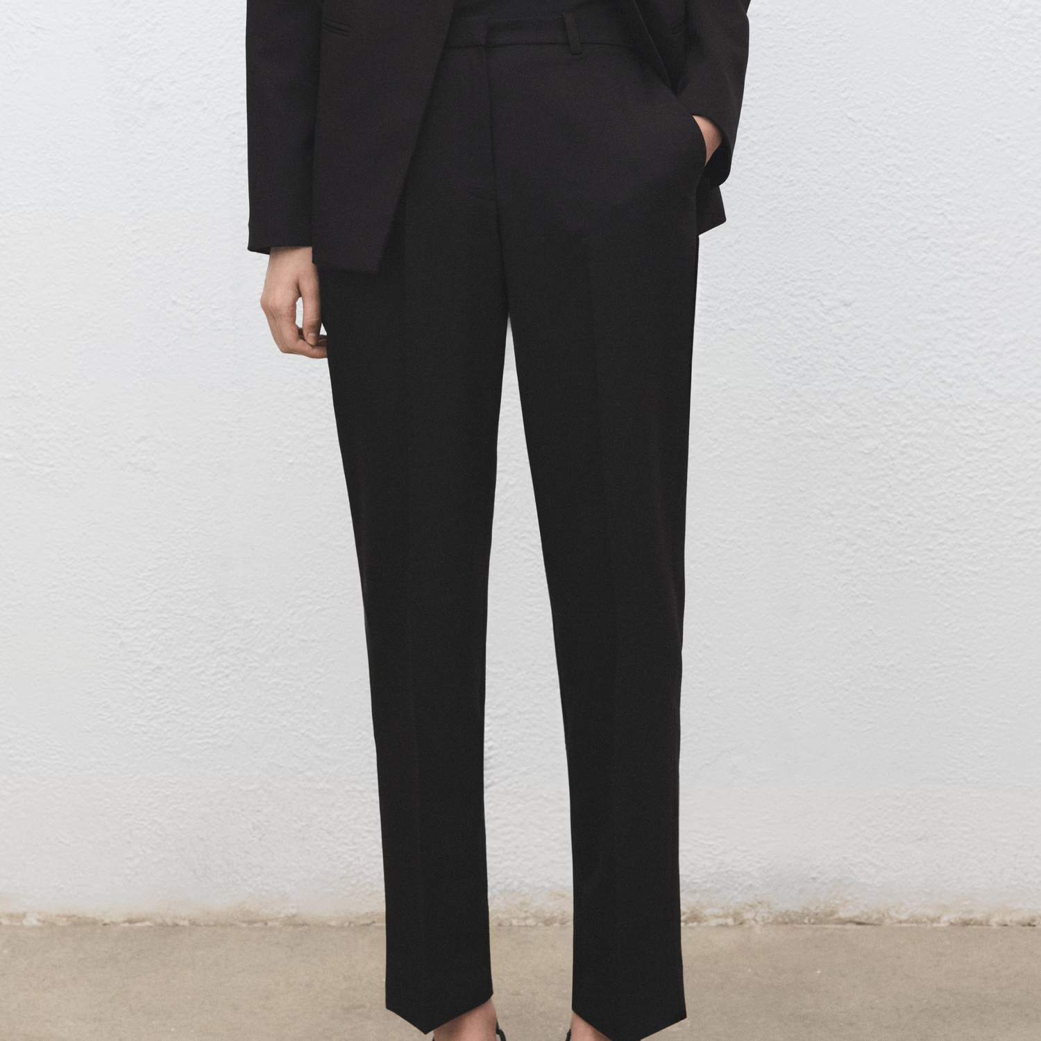 Mango black tailored trousers