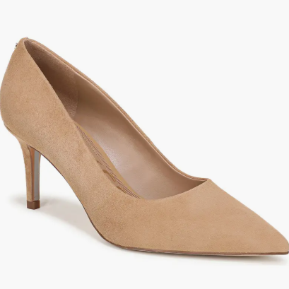 camel toned court heels