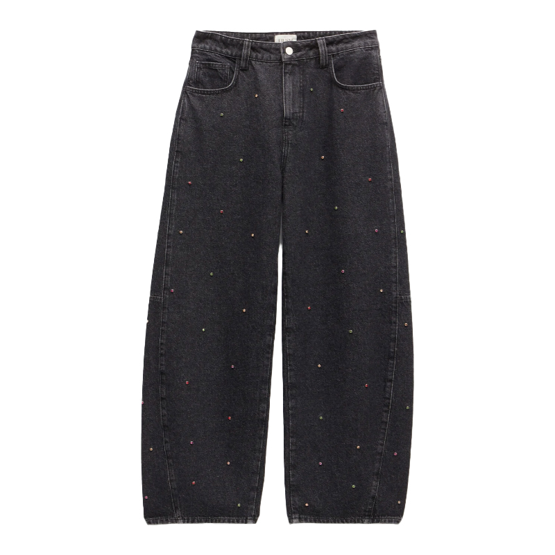 embellished grey jeans, Hush