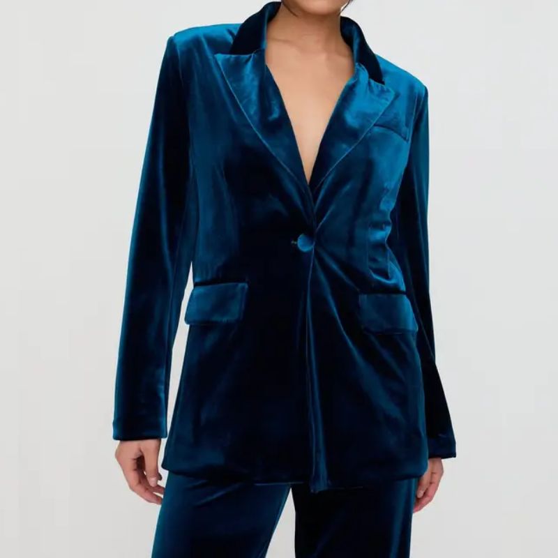 blue velvet blazer