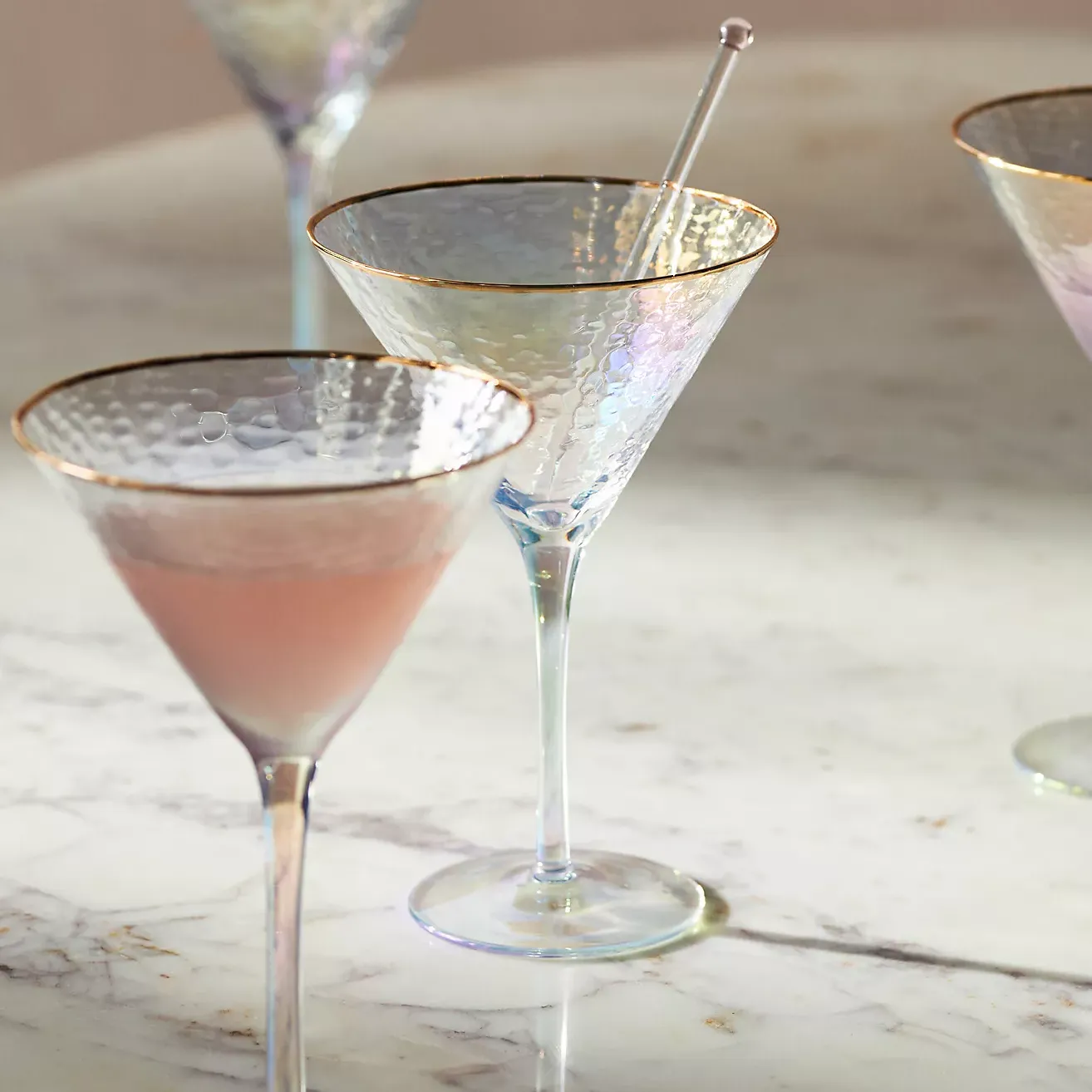 Zaza Lustered Martini Glasses, Set of 2