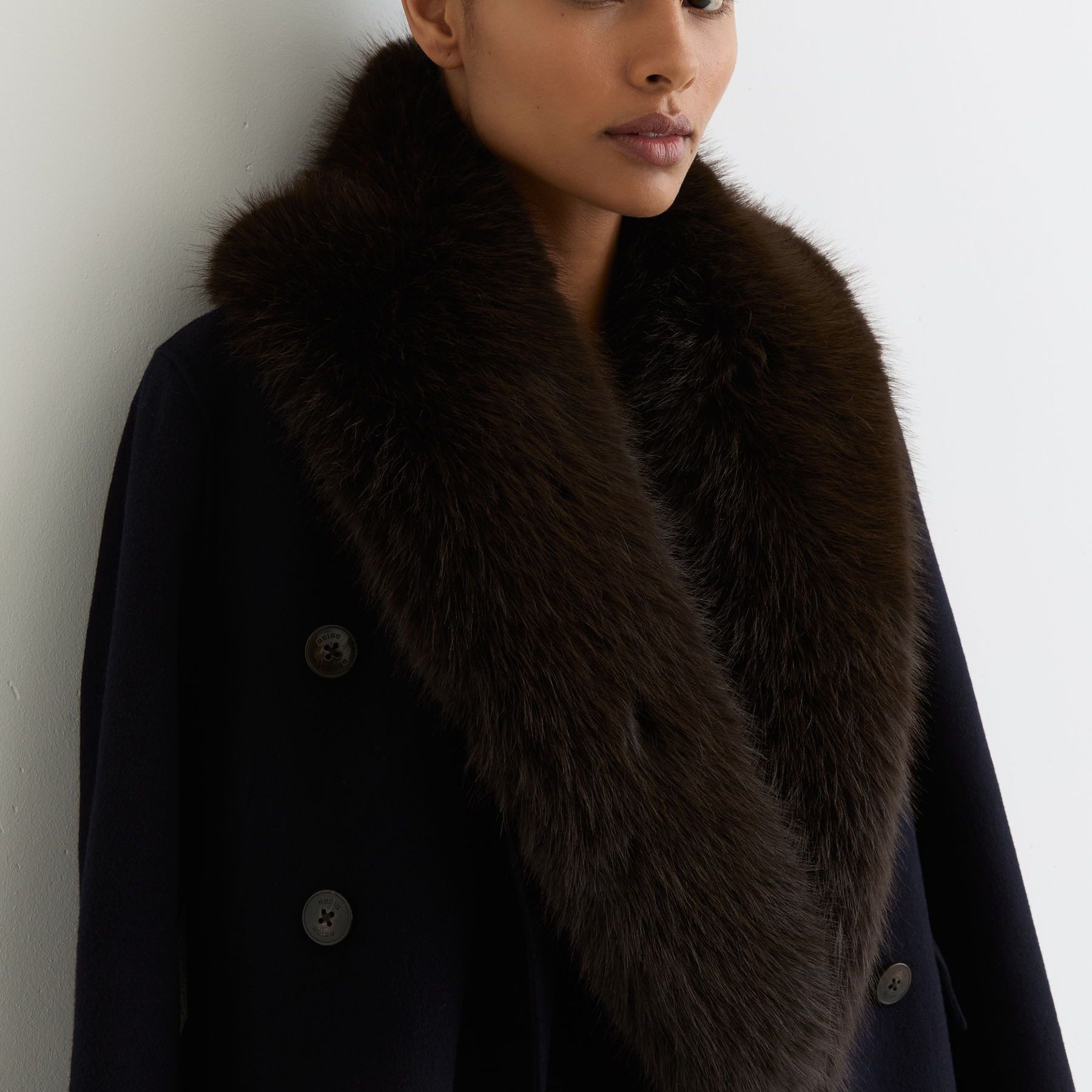 Faux-Fur Collar in Chocolate