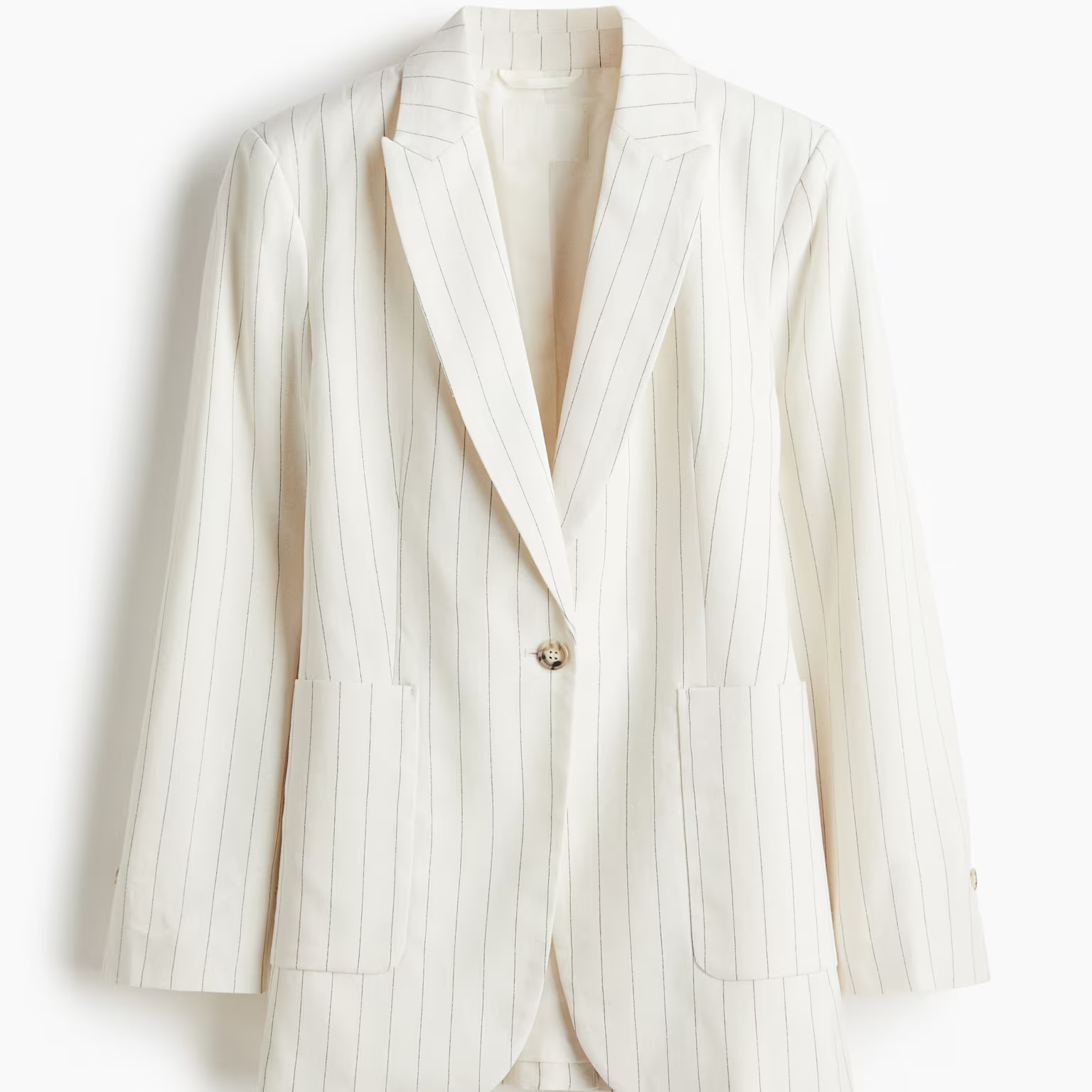 H&amp;amp;M cream, pinstripe blazer