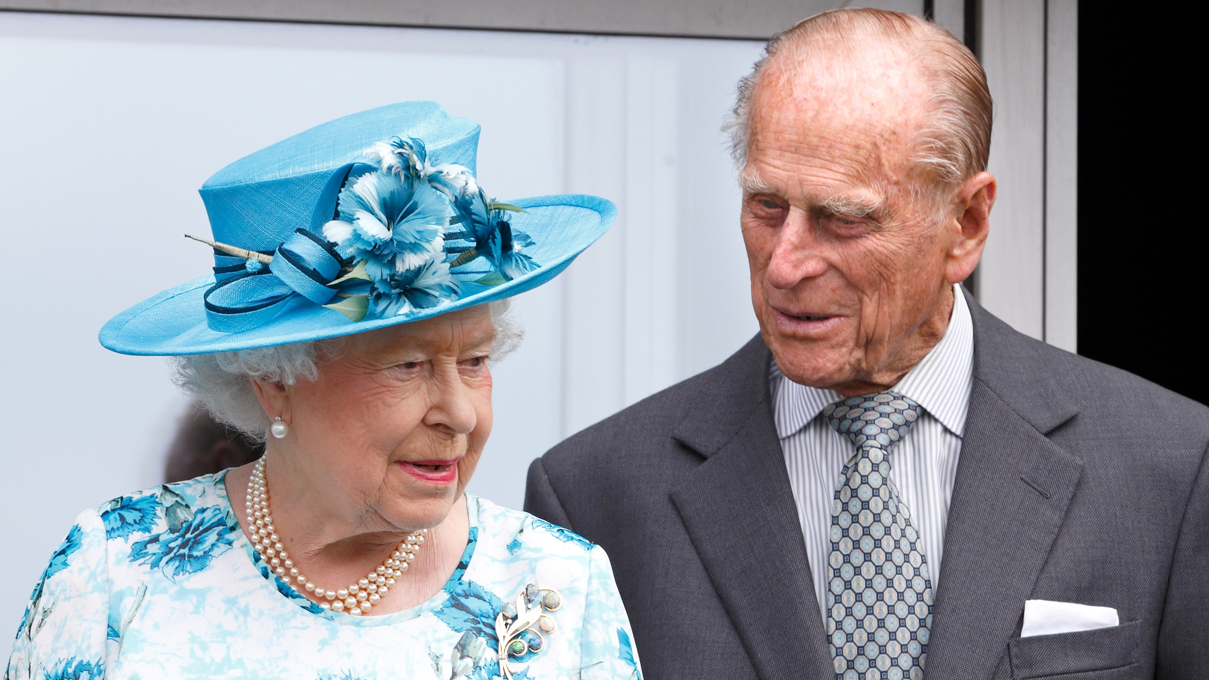 Queen Elizabeth II and Prince Philip, Duke of Edinburgh visit the Broadway Theatre