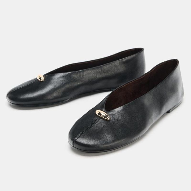 lookalike for Coach black houston ballet flats from Zara