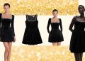 This velvet black dress is a great option for NYE