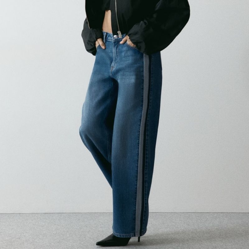 side panel denim jeans