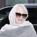 Pamela Anderson’s statement scarf coat is such a chic choice