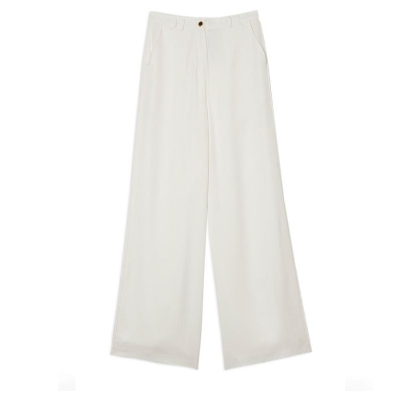 Karen Millen, Premium Viscose Linen Woven Straight Leg Trouser