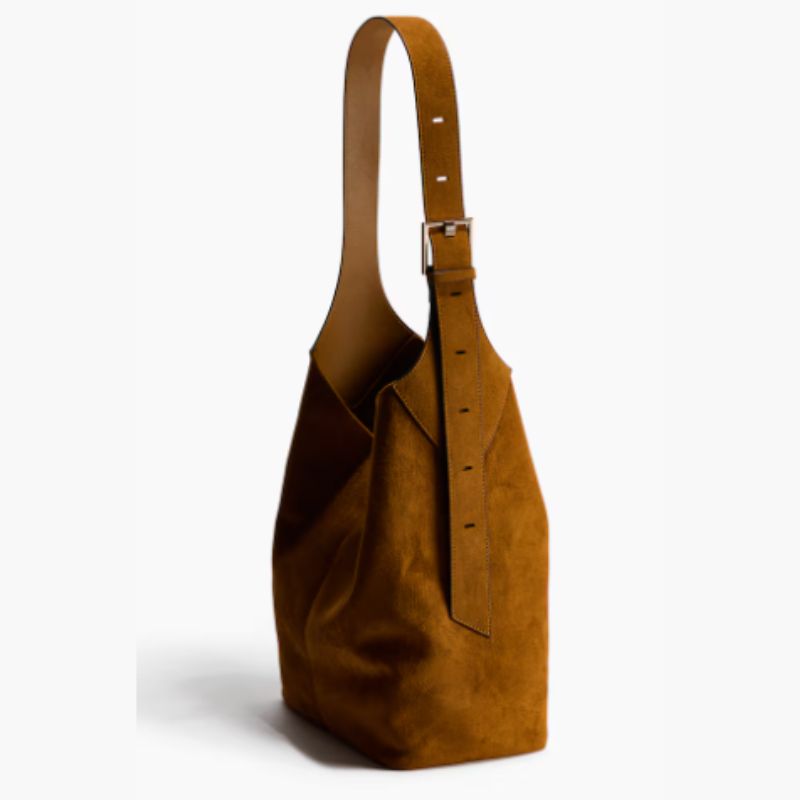 H&amp;amp;M's faux suede shoulder bag with buckle strap