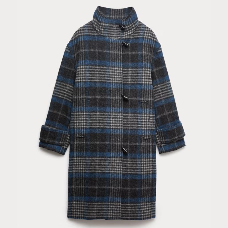 M&amp;amp;S checkered coat