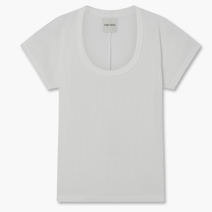 white scoop neck t-shirt