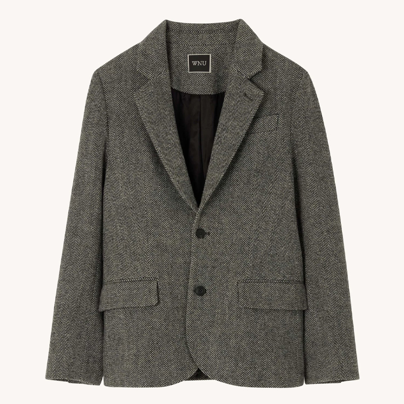 Herringbone blazer, With Nothing Underneath