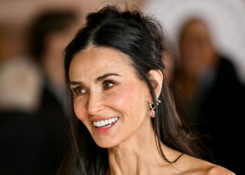 Demi Moore wears Birkenstock shearling Arizonas in the snow