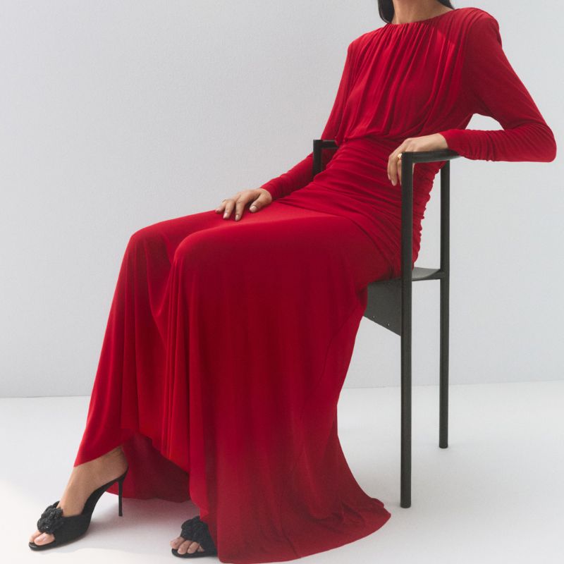 Mango red maxi dress