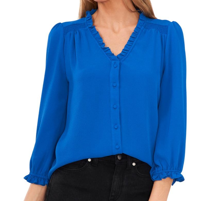 Ruffle V-Neck Blouse