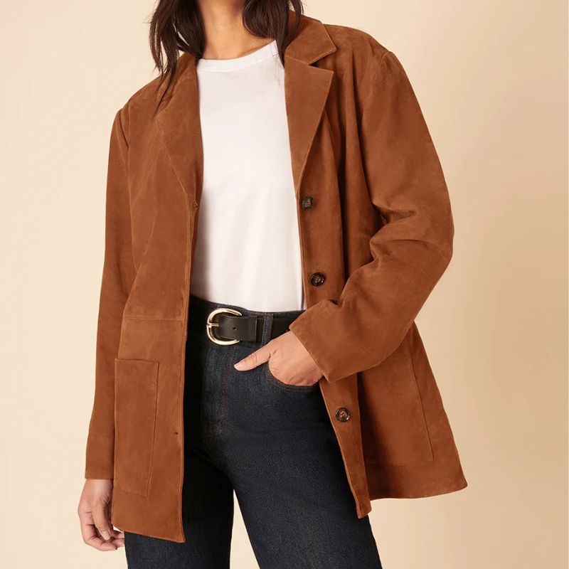 Nobody's Child, Brown Suede Blazer Jacket