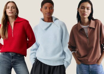 Pep up your wardrobe with a trending quarter-zip sweater