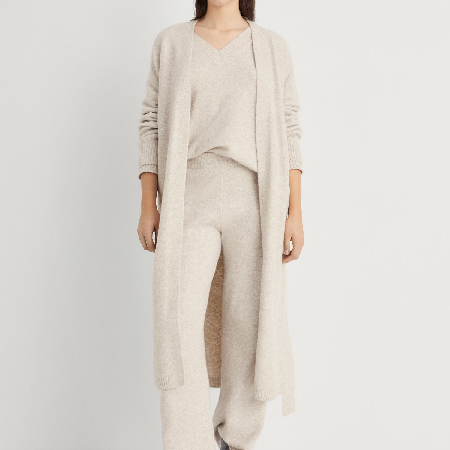 Mango long, knitted cardigan co-ord