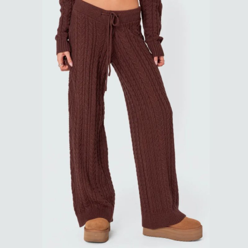 cable knit trousers