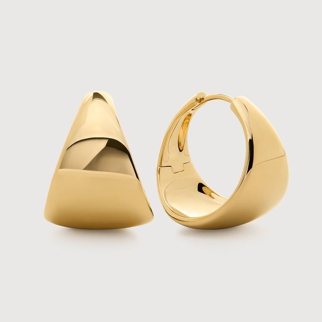 Gold Vermeil Tapered Large Hoop Earrings