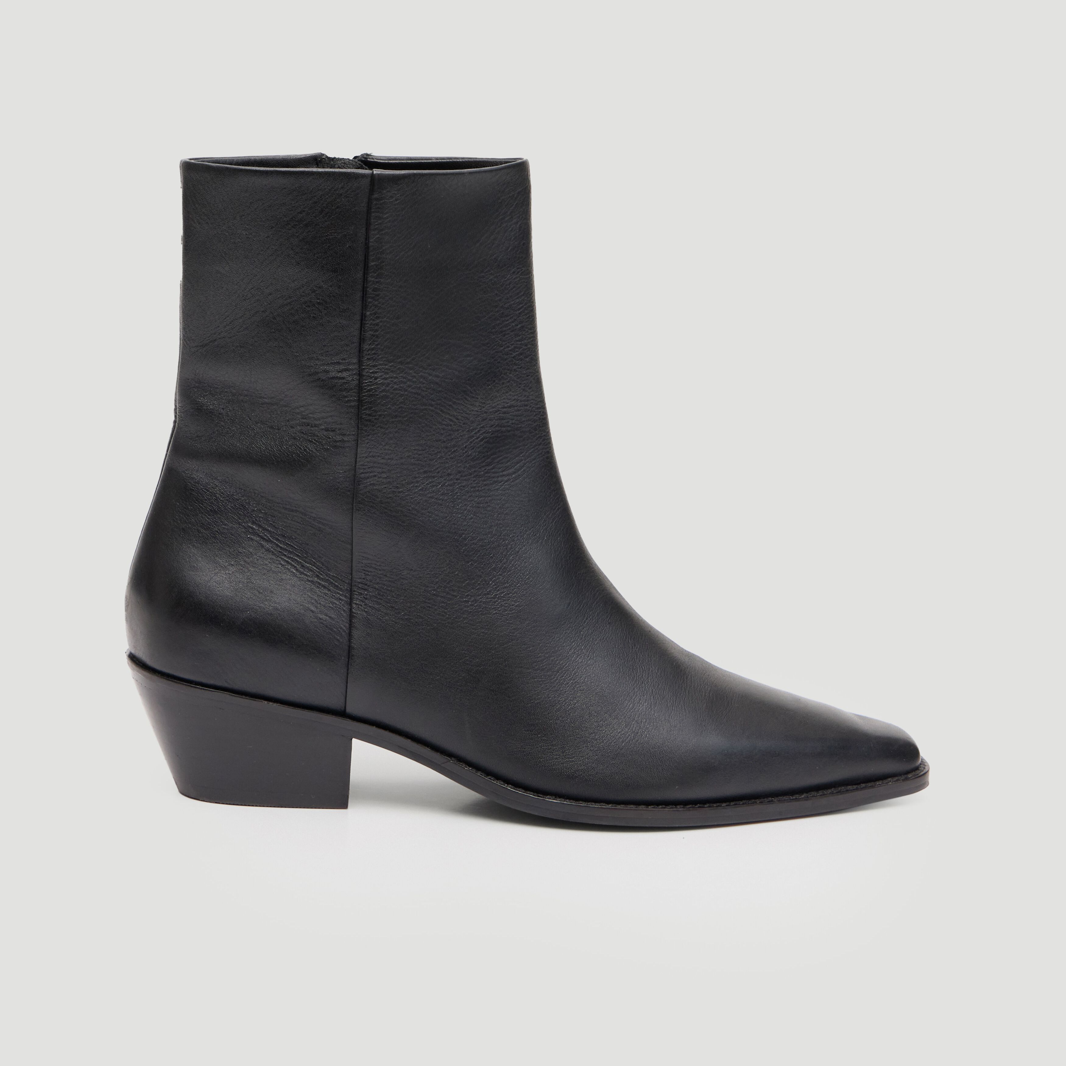 Leather Square Toe Boots