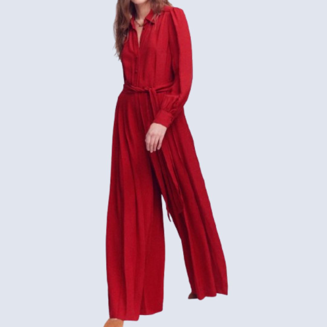 Boden Button-Up Palazzo Jumpsuit