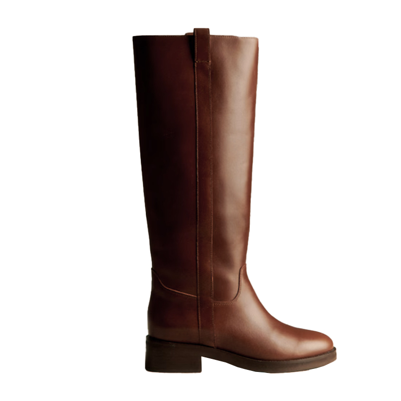 brown leather boots, sezane