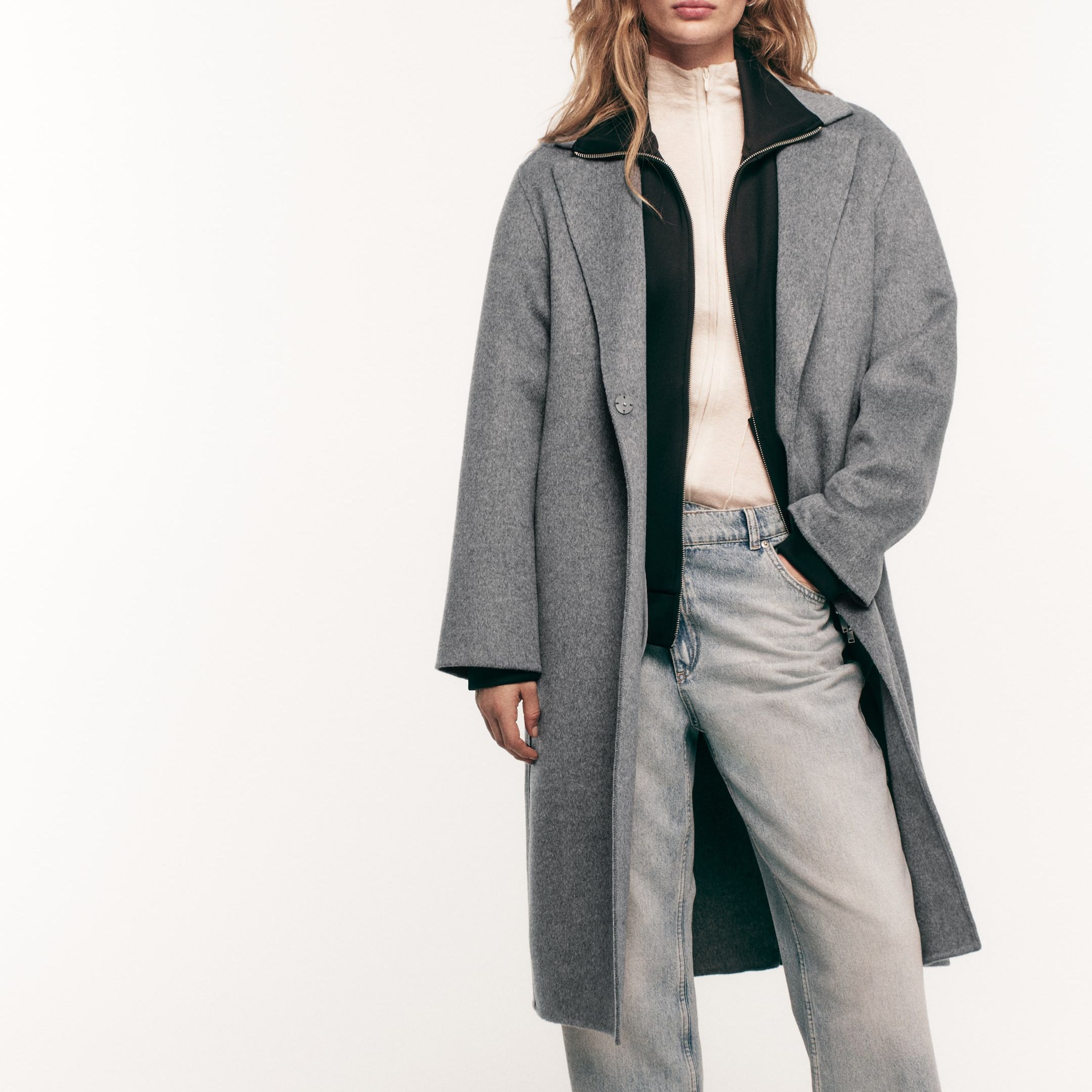 Handmade Wool-Blend Coat - Grey