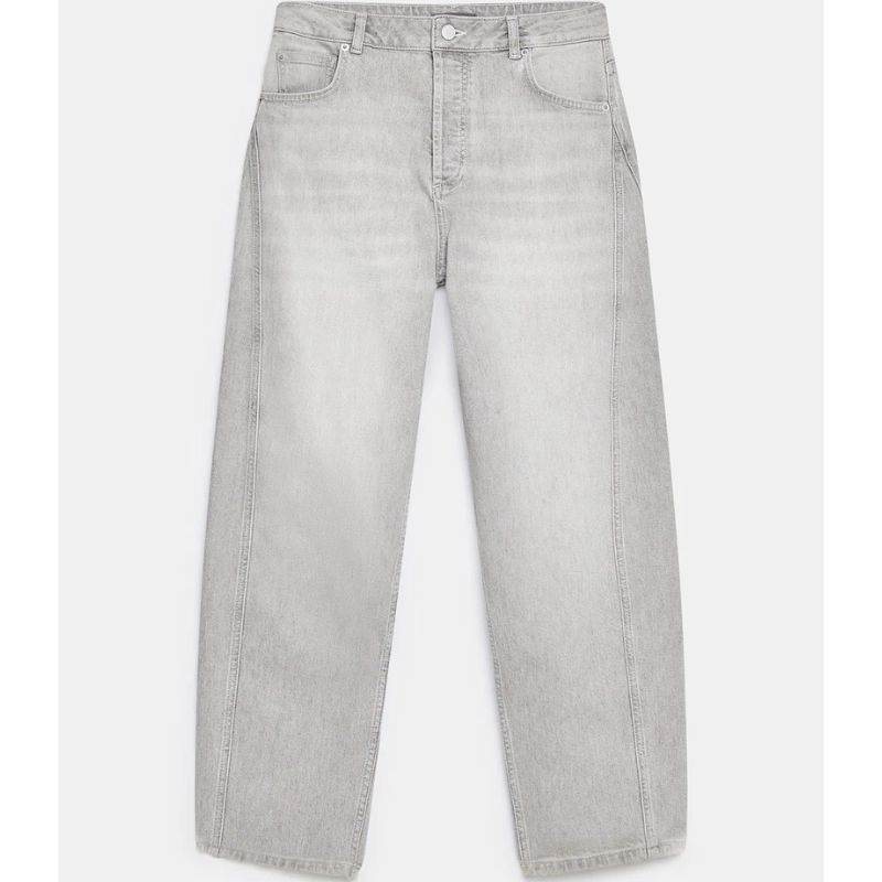 Mint Velvet , Grey Tapered Barrel Leg Jeans
