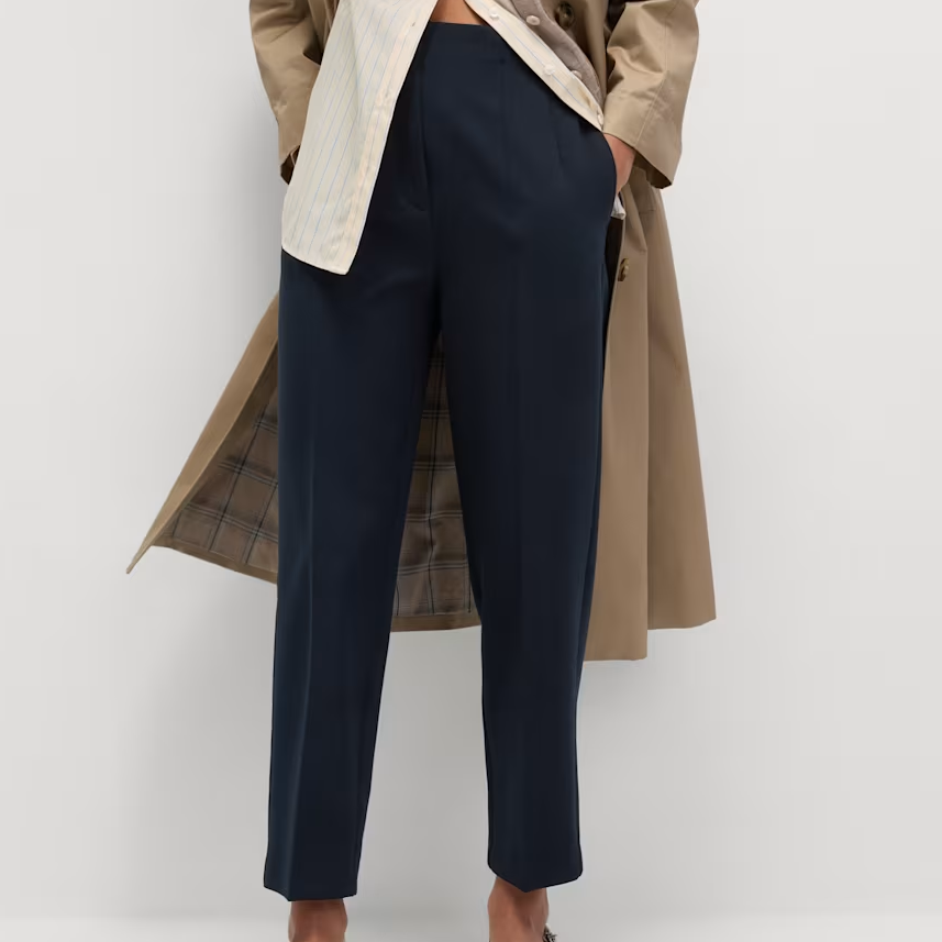 M&amp;amp;S navy tailored trousers