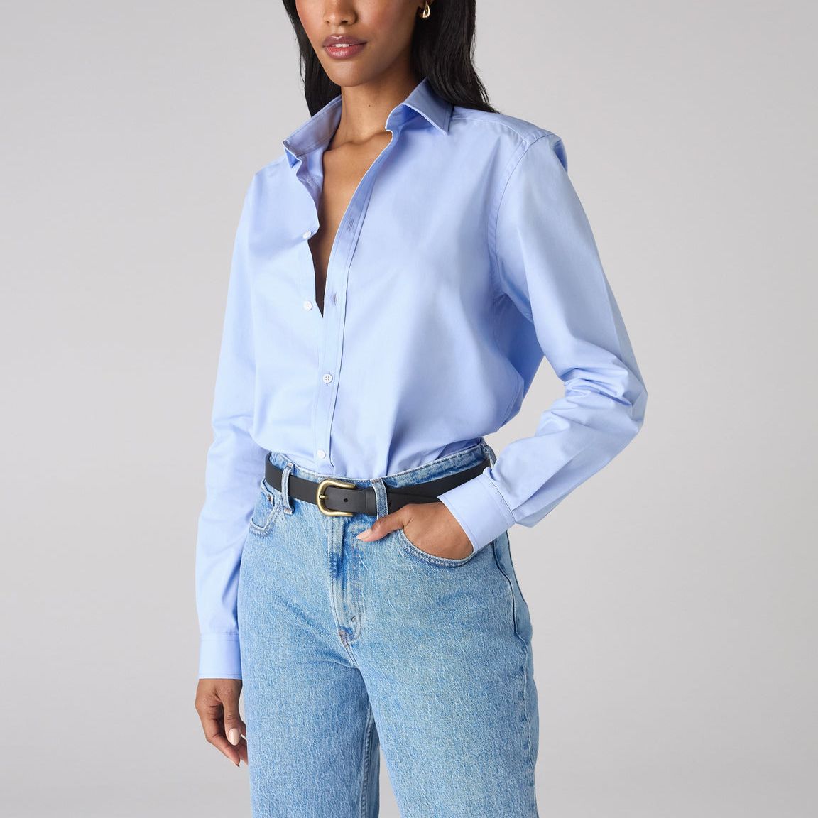 The Classic: Fine Poplin, Sky Blue