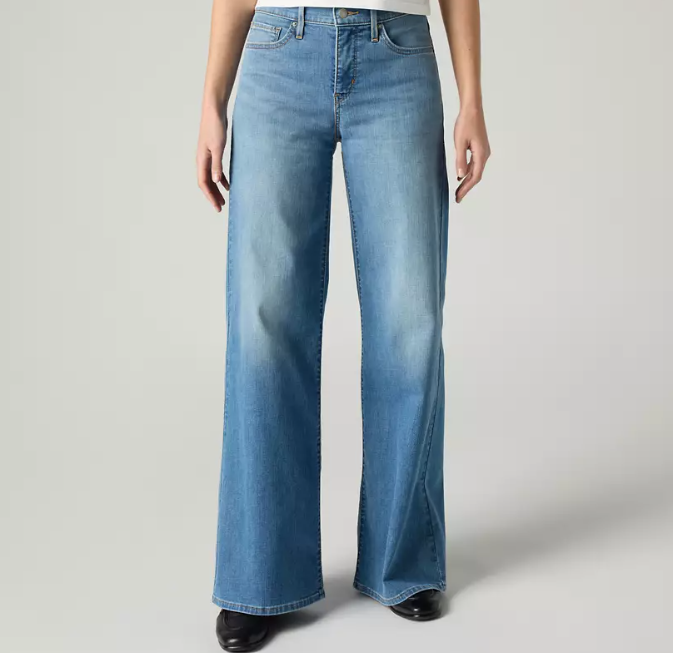 Levi's blue wide leg denim jeans