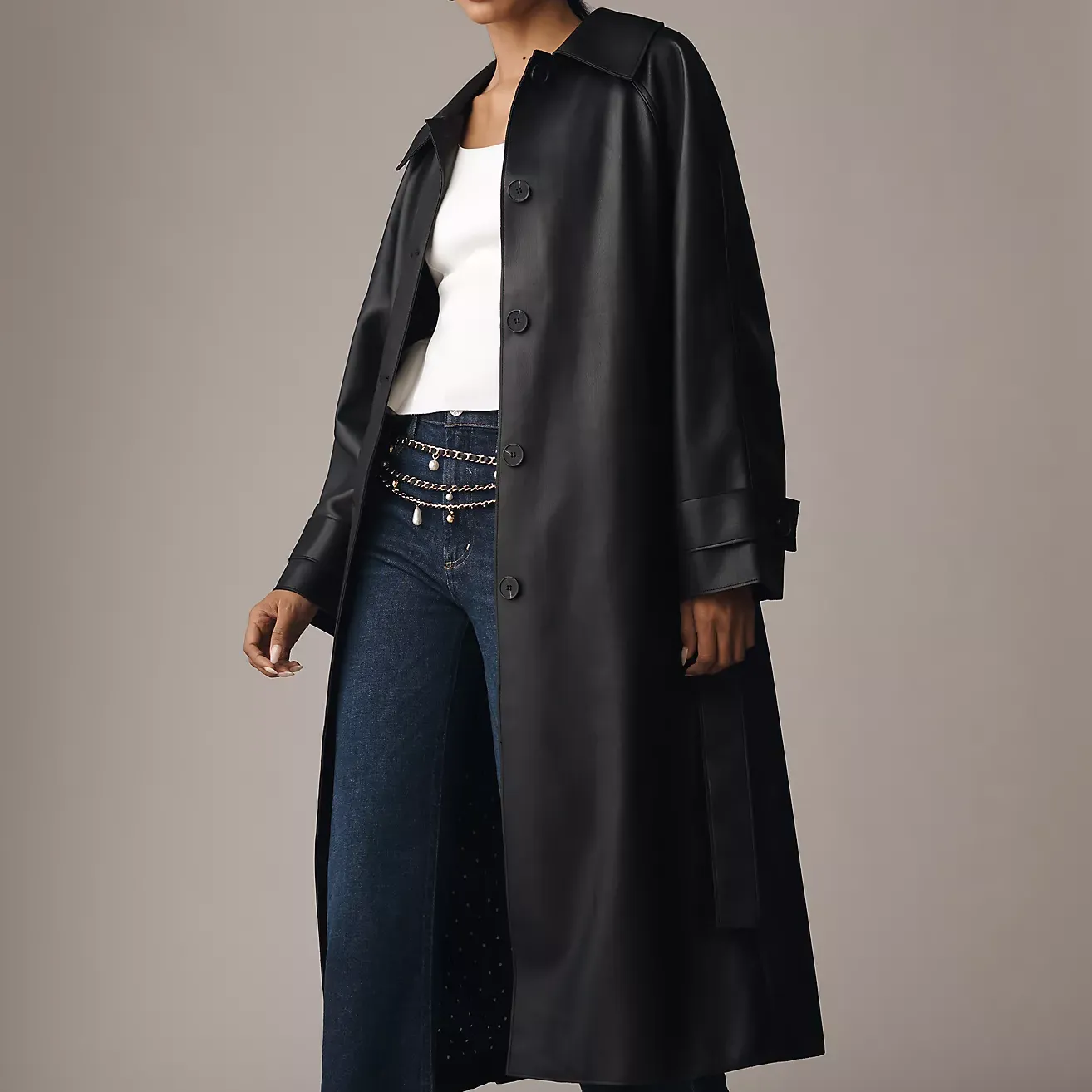 Maeve Faux-Leather Car Coat