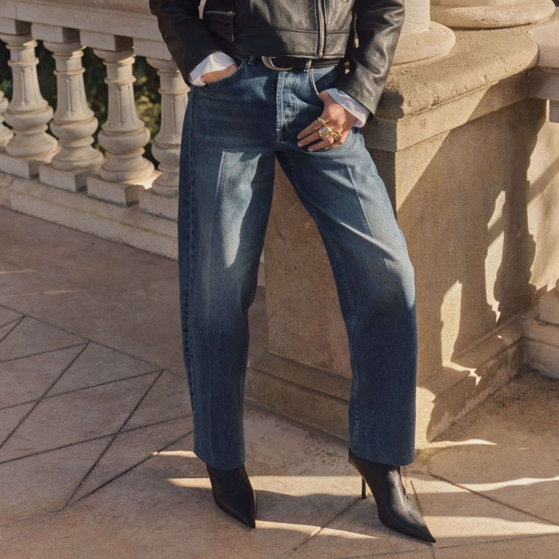 Barrel High Ankle Jeans - Denim Blue