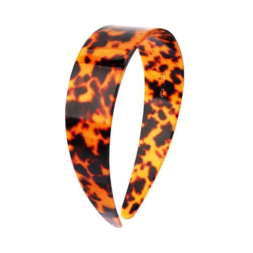 Auroriel Tortoise Shell Hair Comb Headband Wide Leopard Pattern Acetate Hairband for Women No Slipping Headache Pressure Comfortable Headbands