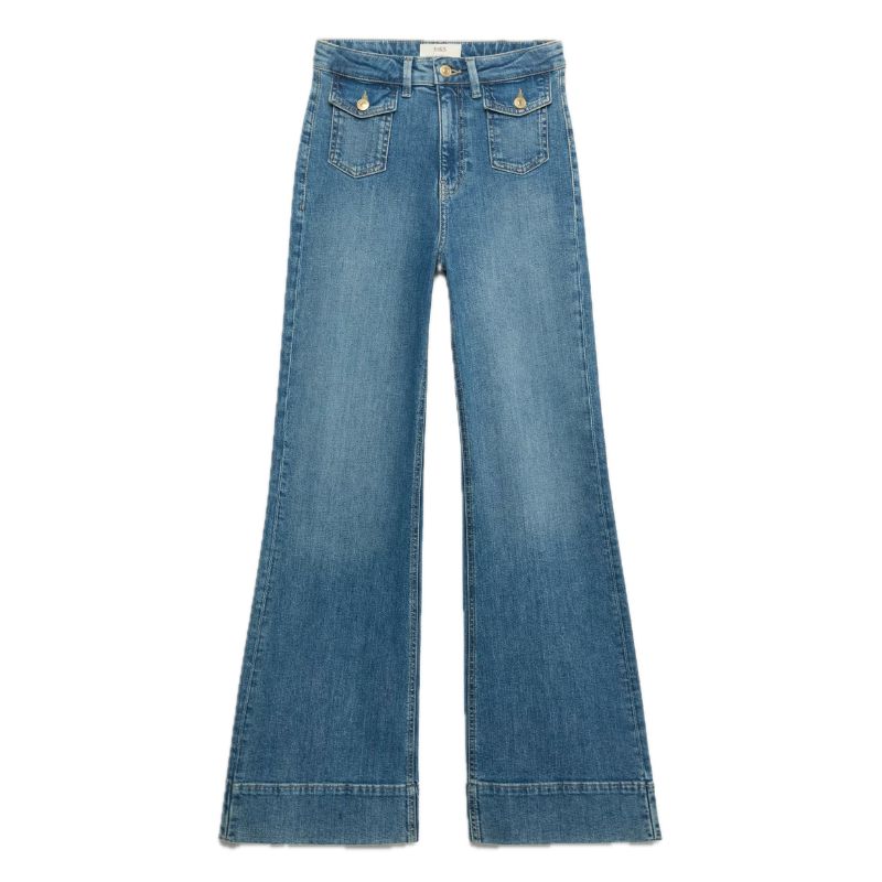 M&amp;amp;S, High Waisted Patch Pocket Flared Jeans