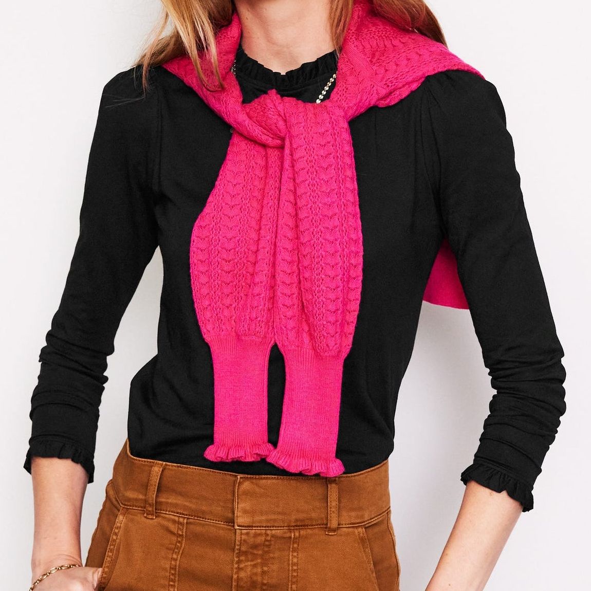 Boden Supersoft Frill Detail Top