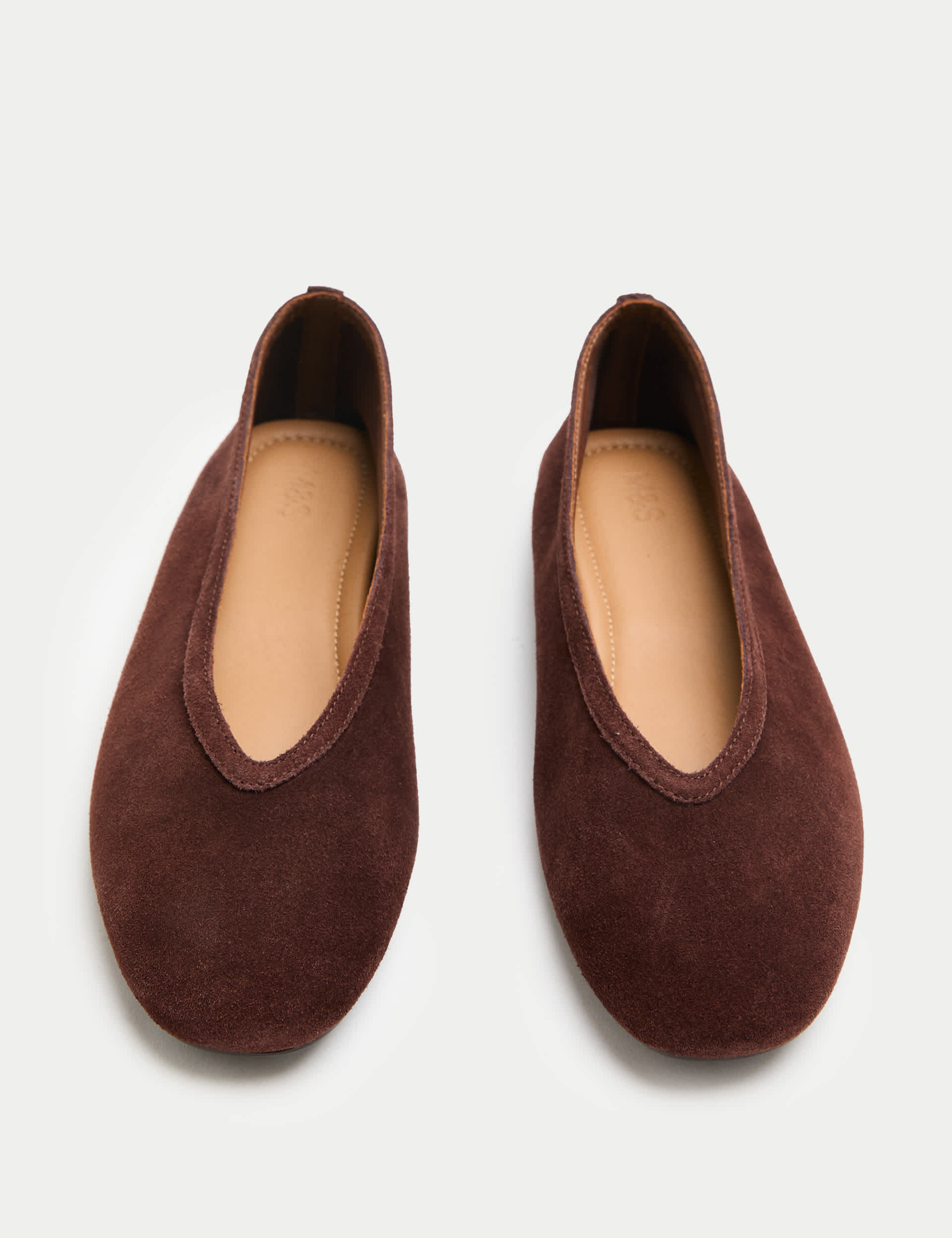 Suede Flat Round Toe Ballet Pumps