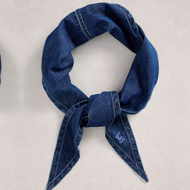 denim neck scarf