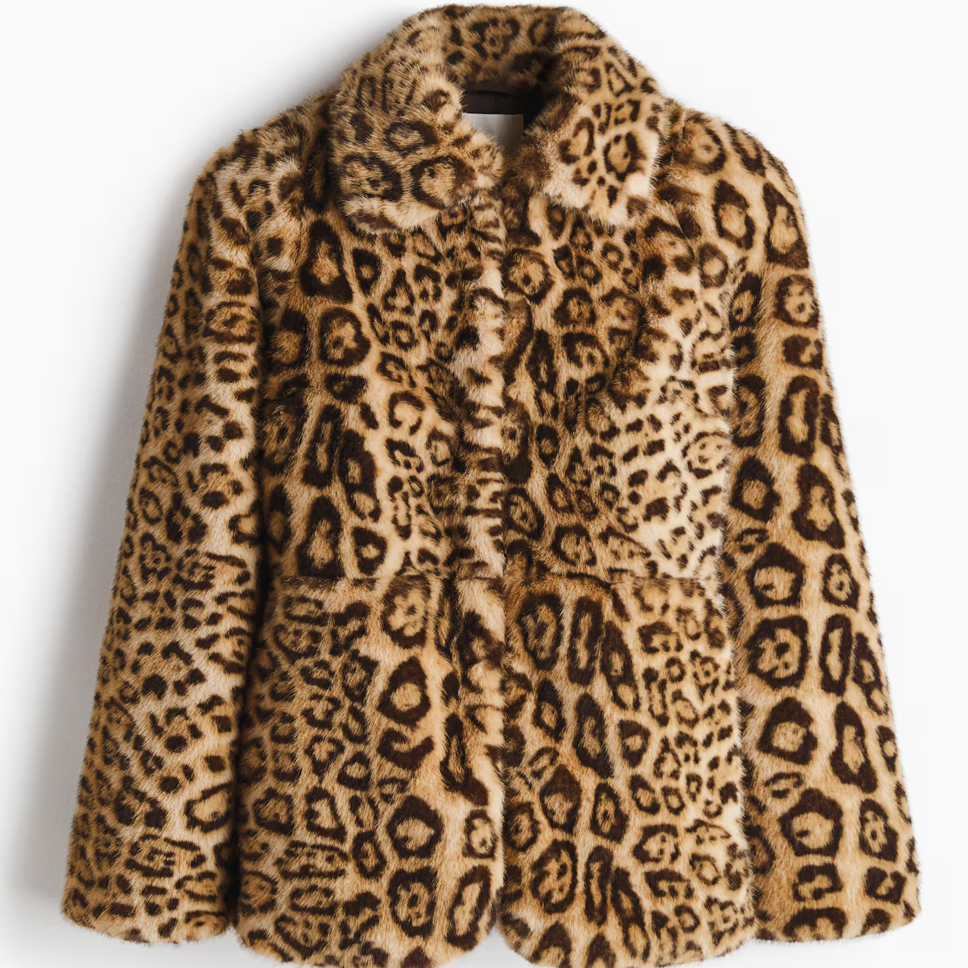 H&amp;amp;M faux fur leopard print coat