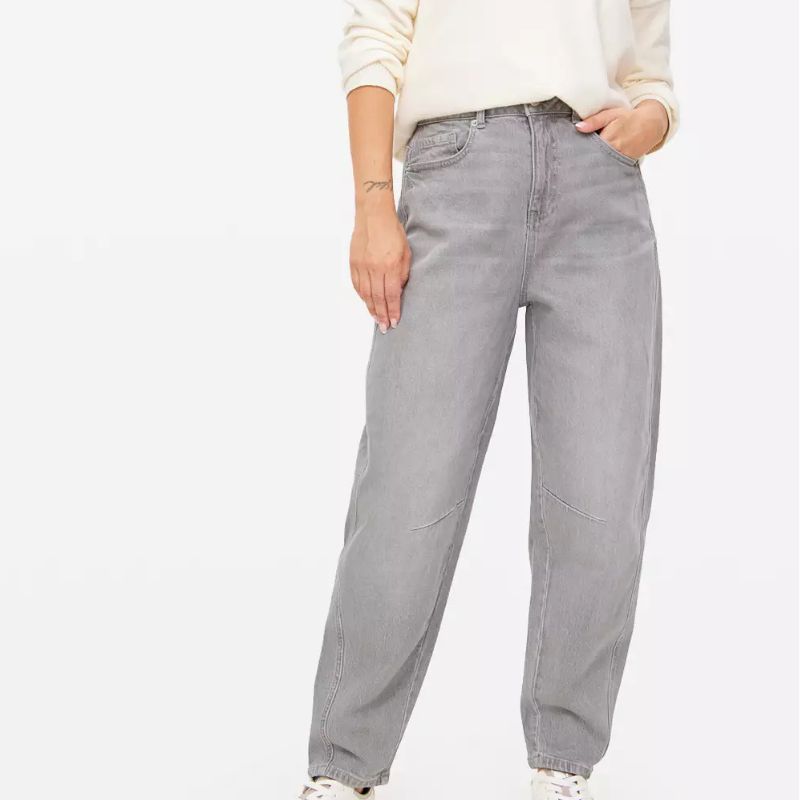 TU Clothing , Grey Washed Barrel Leg Denim Jeans