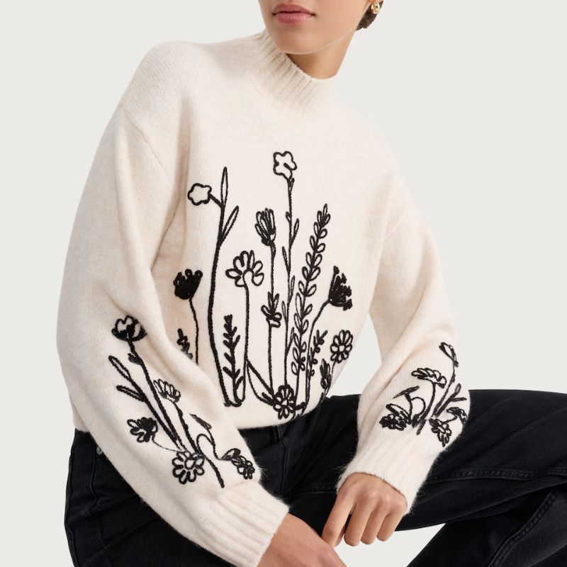 F&amp;amp;F, Textured Floral Embroidered Jumper