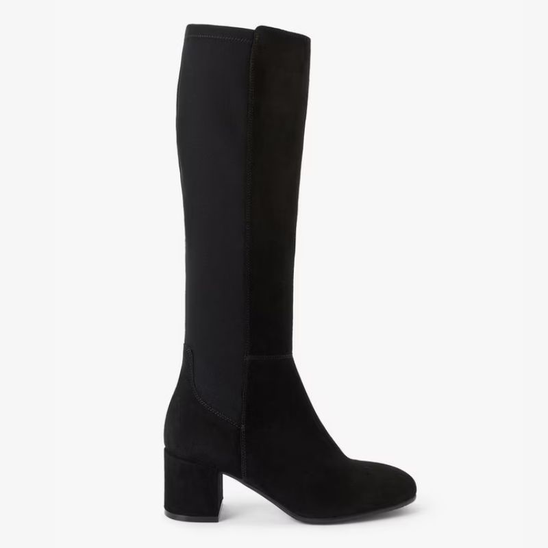 John Lewis black suede knee high boots